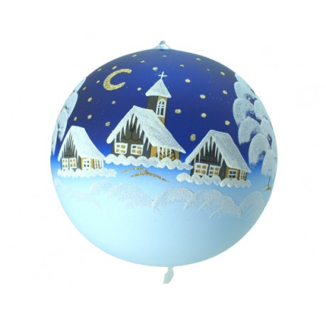Christmas balls, 18cm, blue www.sklenenevyrobky.cz
