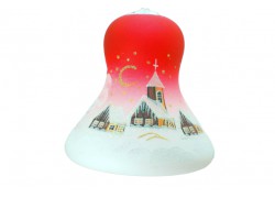 Christmas bell on a candle 25cm, red www.sklenenevyrobky.cz