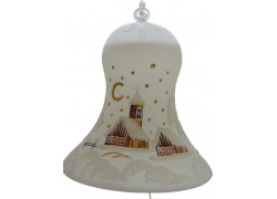 Vánoční zvon na svíčku 25cm, bílý www.sklenenevyrobky.cz