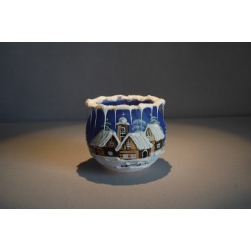 Teelichthalter für Teekerze, blau 8cm www.sklenenevyrobky.cz