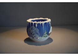 Teelichthalter für Teekerze, blau 8cm www.sklenenevyrobky.cz