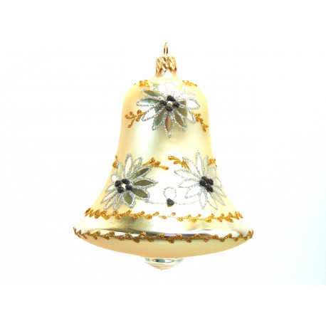 Glass Christmas bell 12x10 cm