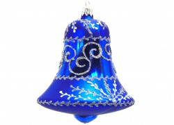 Glass Christmas bell 12x10 cm