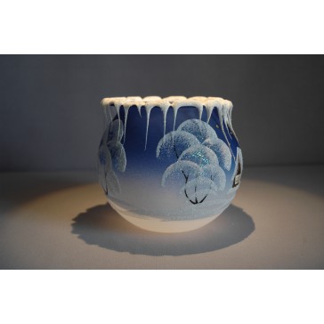Teelichthalter für Teekerze, blau 12cm www.sklenenevyrobky.cz