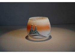 Weihnachtskerzenglas, oranger Farbton www.sklenenevyrobky.cz