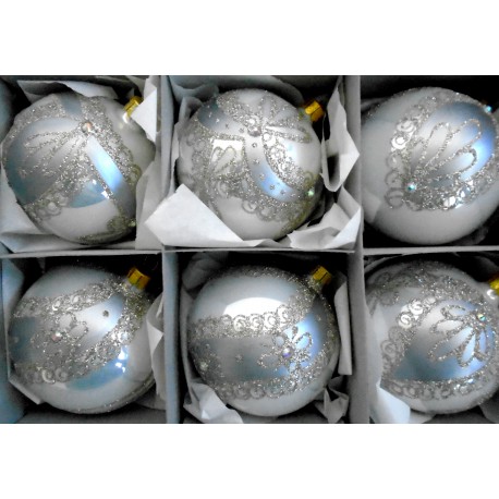 Christmas balls set of 6 pieces, balls 8 cm www.sklenenevyrobky.cz