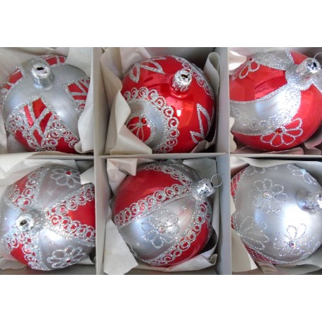 Christmas balls set of 6 pieces, balls 8 cm www.sklenenevyrobky.cz