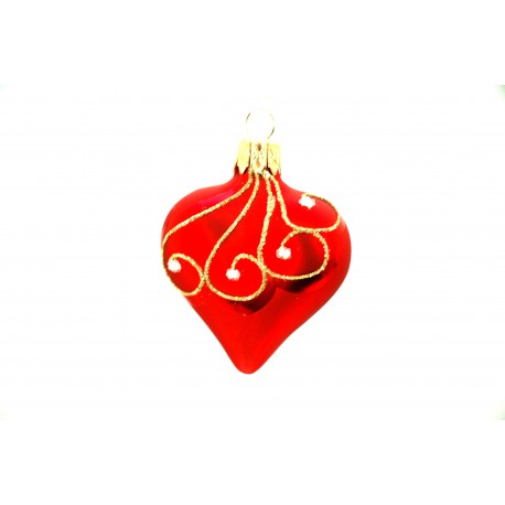 Christmas ornament Heart Decorated www.sklenenevyrobky.cz