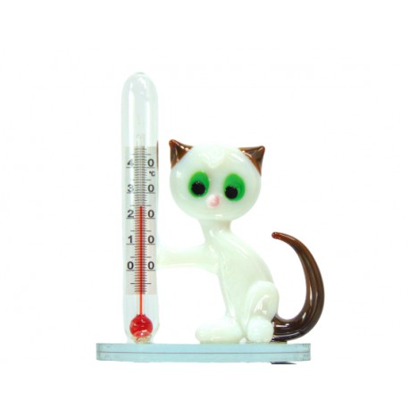 Cat with a thermometer www.sklenenevyrobky.cz