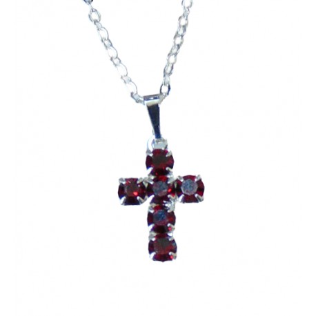 Cross on the neck ruby shade www.sklenenevyrobky.cz