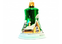 Christmas bell green www.sklenenevyrobky.cz