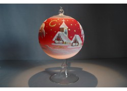 Vánoční koule na svíčku 12cm červená www.sklenenevyrobky.cz
