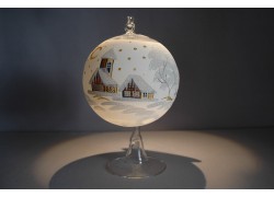 Christmas ball on a 12cm candle in a white Christmas decor www.sklenenevyrobky.cz