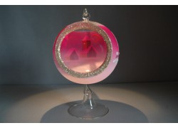 Weihnachtskugel für eine Kerze 12cm, in einem rosa Farbton www.sklenenevyrobky.cz