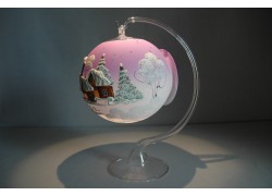 Vánoční koule na svíčku 12cm růžová www.sklenenevyrobky.cz