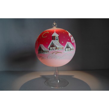 Candle ball 15cm, in pink www.sklenenevyrobky.cz