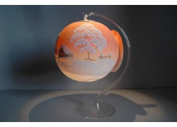 Kerzenkugel 15cm, in oranger Farbe, aus Glas www.sklenenevyrobky.cz