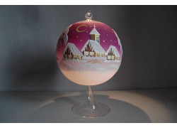 Vánoční koule na svíčku 15cm fialová www.sklenenevyrobky.cz