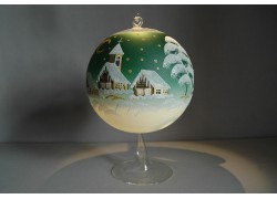 Vánoční koule na svíčku 15cm zelená www.sklenenevyrobky.cz