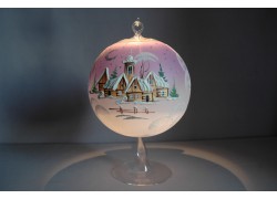 Candle ball 15cm, pink, candlestick www.sklenenevyrobky.cz