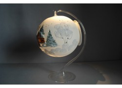 Candle ball 15cm with stand, white, www.sklenenevyrobky.cz