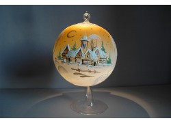 Candle ball 15cm with stand, orange, www.sklenenevyrobky.cz