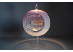 Candle ball 15cm with stand, pink, www.sklenenevyrobky.cz