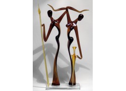 Amphora duo with javelin L2 33 cm www.sklenenevyrobky.cz