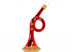French horn glass christmas ornament www.sklenenevyrobky.cz