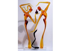 Adam und Eva mit Schlange L1 32 cm www.sklenenevyrobky.cz
