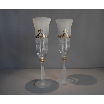 Glasses of champagne, 2 pieces, for festive toast  www.sklenenevyrobky.cz