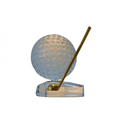 Golfball mit Golfschläger www.sklenenevyrobky.cz
