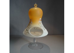 Bell on a candle 15cm with a stand, in orange www.sklenenevyrobky.cz