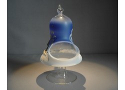 Glocke auf einer Kerze 12 cm, blau www.sklenenevyrobky.cz