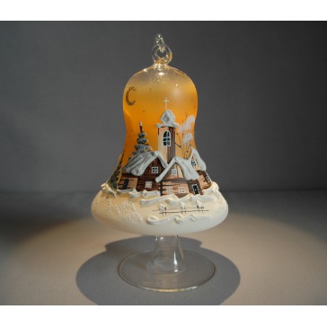 Glocke auf einer Kerze 12 cm, orange www.sklenenevyrobky.cz