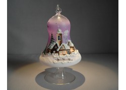 Bell on a candle 12cm, purple www.sklenenevyrobky.cz