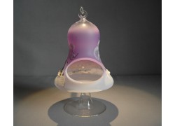 Bell on a candle 12cm, purple www.sklenenevyrobky.cz