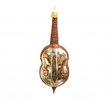 Double Bass - musical instrument glass christmas ornament www.sklenenevyrobky.cz
