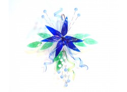 Blaue Blumen aus Glas zum Aufhängen www.sklenenevyrobky.cz