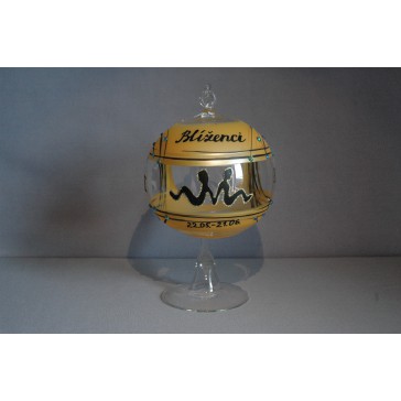Balls on a candle 12cm, with a stand, zodiac sign Gemini www.sklenenevyrobky.cz
