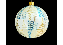 Christmas ball 10 cm decorated with dusting and painting www.sklenenevyrobky.cz