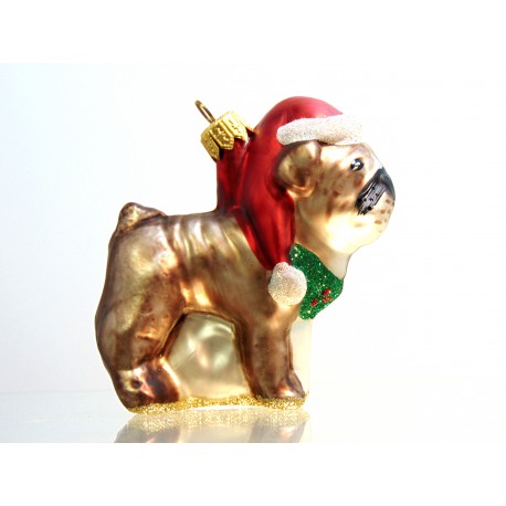 Vánoční ozdoba pes Buldog 0112
