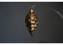 Christmas ornament of larch pine cone, brown decor www.sklenenevyrobky.cz