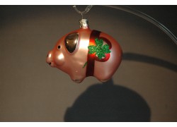 Christmas ornament New Year's pig for luck pink decor www.sklenenevyrobky.cz