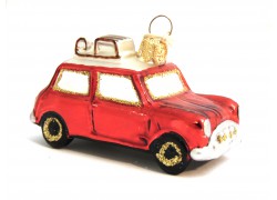 Christmas car ornament car mini Cooper www.sklenenevyrobky.cz