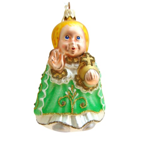 Christmas ornament, Prague's Infant Jesus www.sklenenevyrobky.cz