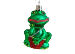 Christmas ornament frog in red swimsuit www.sklenenevyrobky.cz