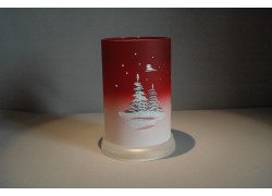 Weihnachtsdekoration - Kerzenständer auf einer Kerze, rote Farbe www.sklenenevyrobky.cz