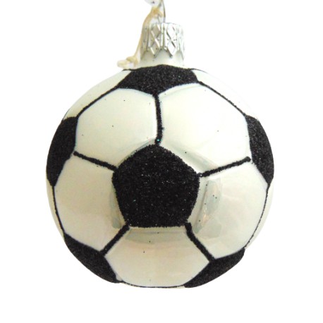 Vánoční ozdoba fotbalový míč 6cm  www.sklenenevyrobky.cz