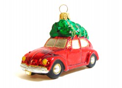 Christmas glass ornaments  car with the tree www.sklenenevyrobky.cz